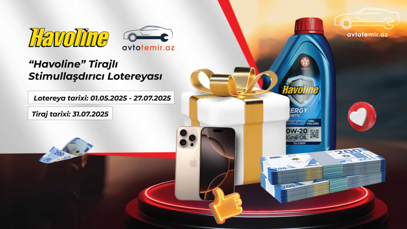 Həm avtomobilin qazansın, həm də sən‼️  "Havoline" məhsulu al, biletlər əldə et, hədiyyələr sənin olsun!
